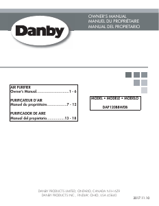 Manual Danby DAP120BBWDB Air Purifier