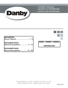 Manual Danby DDR050BGWDB Dehumidifier