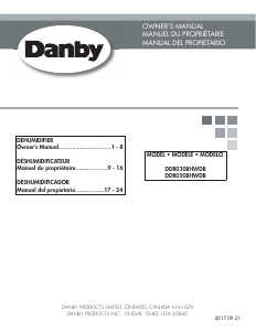 Manual de uso Danby DDR050BHWDB Deshumidificador