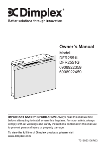 Manual Dimplex DFR2551G Electric Fireplace