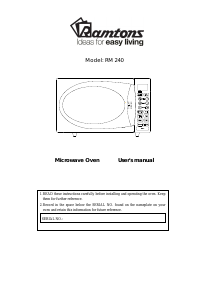 Handleiding Ramtons RM/240 Magnetron