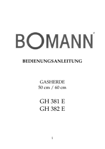 Bedienungsanleitung Bomann GH 381 E Herd