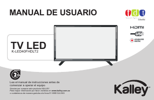 Manual de uso Kalley K-LED40FHDST2 Televisor de LED