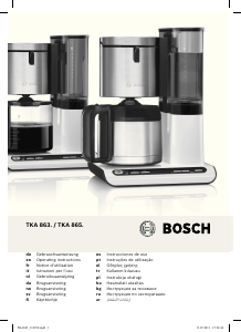 Kullanım kılavuzu Bosch TKA8631 Kahve makinesi
