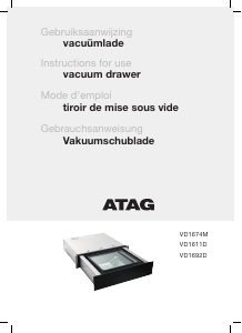 Handleiding ATAG VD1692D Vacumeermachine