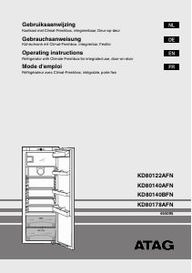 Handleiding ATAG KD80122AFN Koelkast