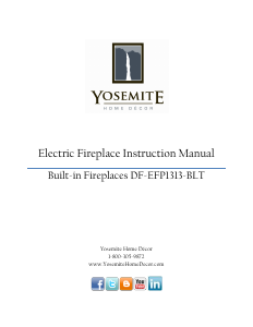 Bruksanvisning Yosemite DF-EFP1313-BLT Elektrisk öppen spis