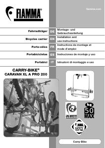 Manual de uso Fiamma Carry-Bike XL A Pro 200 Porta bicicleta