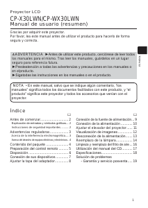 Manual de uso Hitachi CP-WX30LWN Proyector