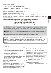 Manual de uso Hitachi LP-TW4001 Proyector