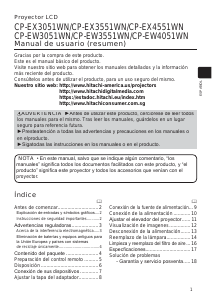 Manual de uso Hitachi CP-EX3051WN Proyector
