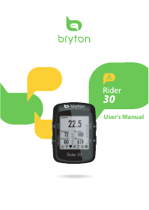 Handleiding Bryton Rider 30 Fietscomputer