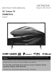 Handleiding Hitachi 32HB6T61U LED televisie