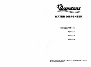 Bruksanvisning Ramtons RM/418 Vattendispenser