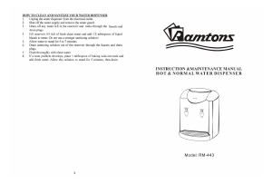 Bruksanvisning Ramtons RM/443 Vattendispenser