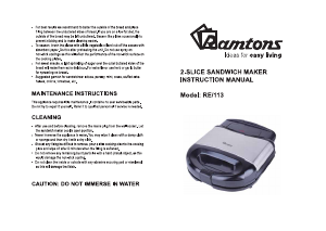 Manual Ramtons RE/113 Contact Grill
