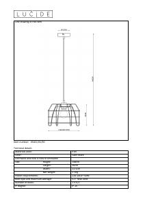 Bruksanvisning Lucide 05421/01/30 Grid Lampa