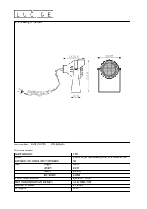 Посібник Lucide 05522/01/36 Cicleta Лампа