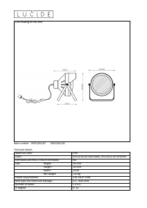 Manual de uso Lucide 05523/01/30 Cicleta Lámpara