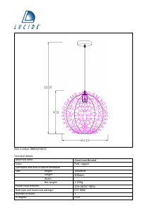 Manual Lucide 08402/40/17 Noon Lampă