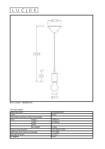 Bruksanvisning Lucide 08408/01/30 Fix Lampa