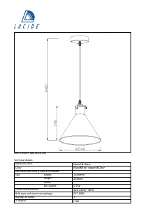 Bruksanvisning Lucide 08414/01/60 Vitri Lampa