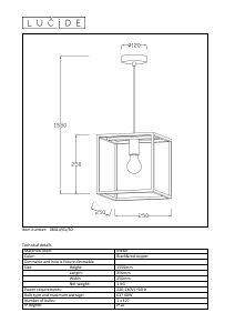Návod Lucide 08424/01/30 Arthur Svietidlo