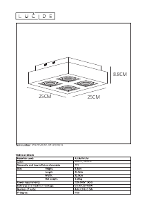 Bruksanvisning Lucide 09119/20/30 Xirax Lampa