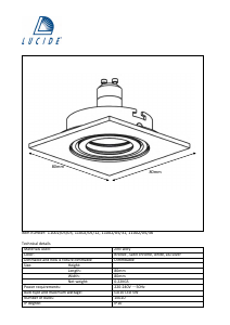 Bruksanvisning Lucide 11002/05/03 Focus Lampa