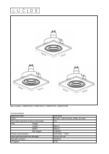 説明書 Lucide 11002/15/03 Focus ランプ