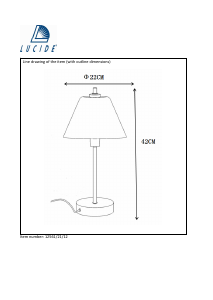 Kasutusjuhend Lucide 12561/21/12 Touch Lamp