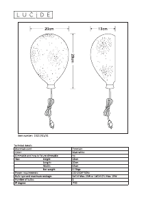 Instrukcja Lucide 13217/01/31 Balloon Lampa
