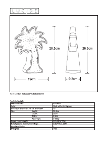 Bruksanvisning Lucide 13523/01/31 Palm Lampa