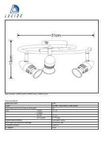 説明書 Lucide 13955/14/03 Caro ランプ