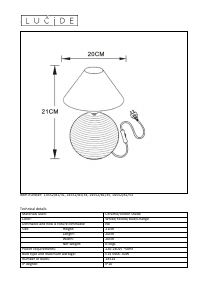 Manual Lucide 14552/81/35 Faro Lampă