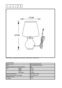 Bruksanvisning Lucide 14561/81/35 Mia Lampa