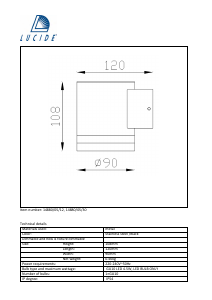 Handleiding Lucide 14880/05/12 Basco Lamp