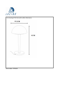 Kasutusjuhend Lucide 17553/01/12 Touch Lamp