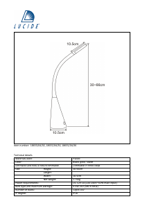 Bruksanvisning Lucide 18655/04/36 Goosy led Lampa