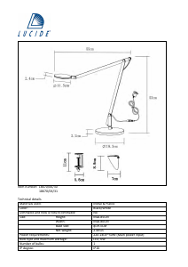 Manual Lucide 18670/06/30 Linex Lampă