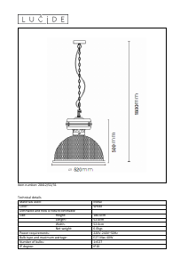 Manual Lucide 20412/52/31 Farringdon Lampă