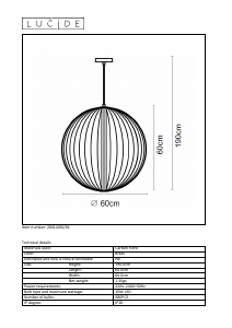 Kasutusjuhend Lucide 20414/60/01 Carbony Lamp