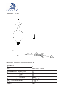 Посібник Lucide 20500/05/11 Cubico Лампа