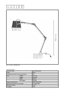 Bruksanvisning Lucide 20709/81/30 Aldgate Lampa