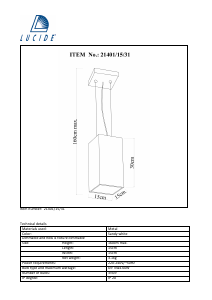 Brugsanvisning Lucide 21401/15/31 Gladis Lampe