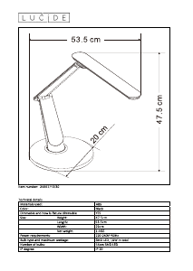 説明書 Lucide 24657/10/30 Practico ランプ