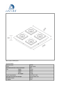 Bruksanvisning Lucide 26191/12/12 Audi led Lampa