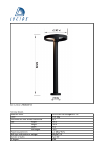 Instrukcja Lucide 29808/03/30 Zefra Lampa