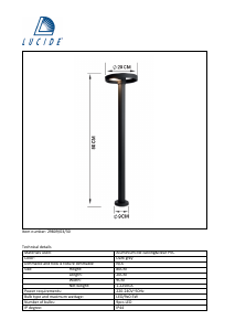 Посібник Lucide 29809/03/30 Zefra Лампа