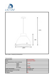Kasutusjuhend Lucide 31414/01/31 Industry Lamp